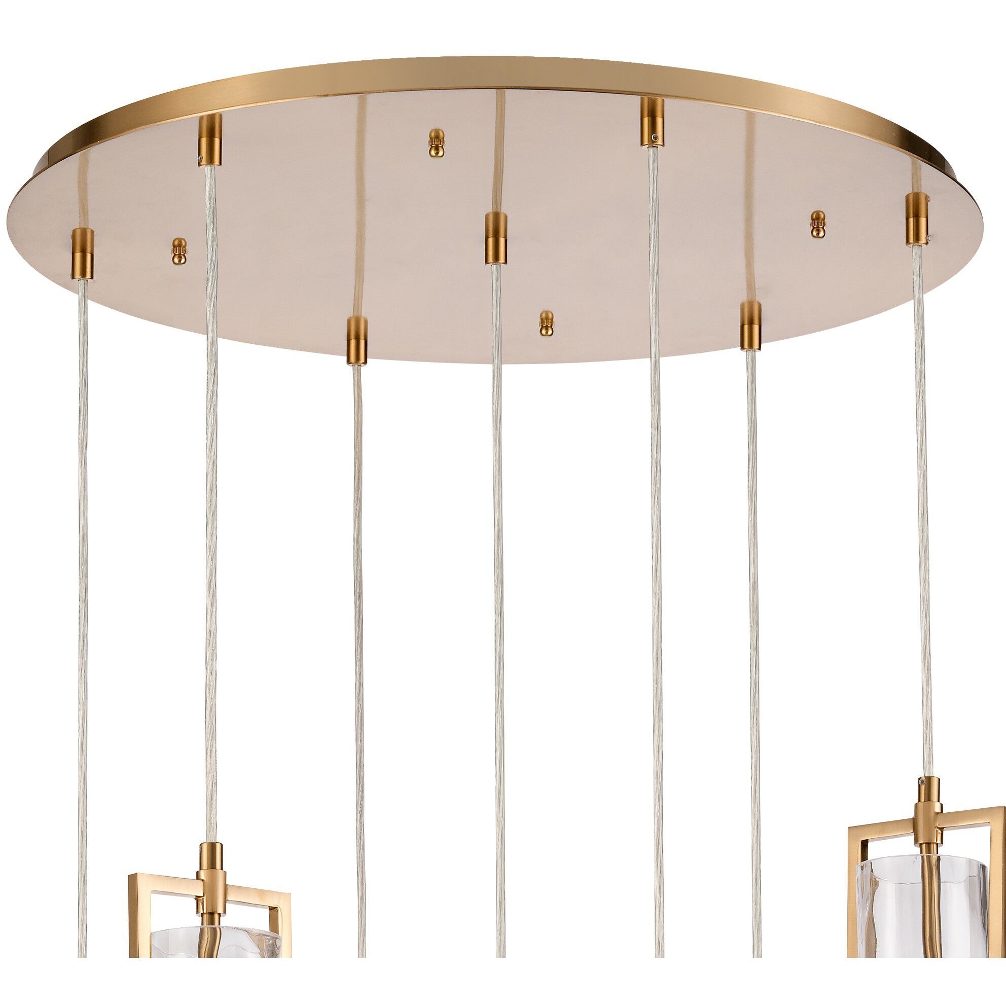 Jayden 7 Light 25.5 inch Lacquered Gold Chandelier Ceiling Light