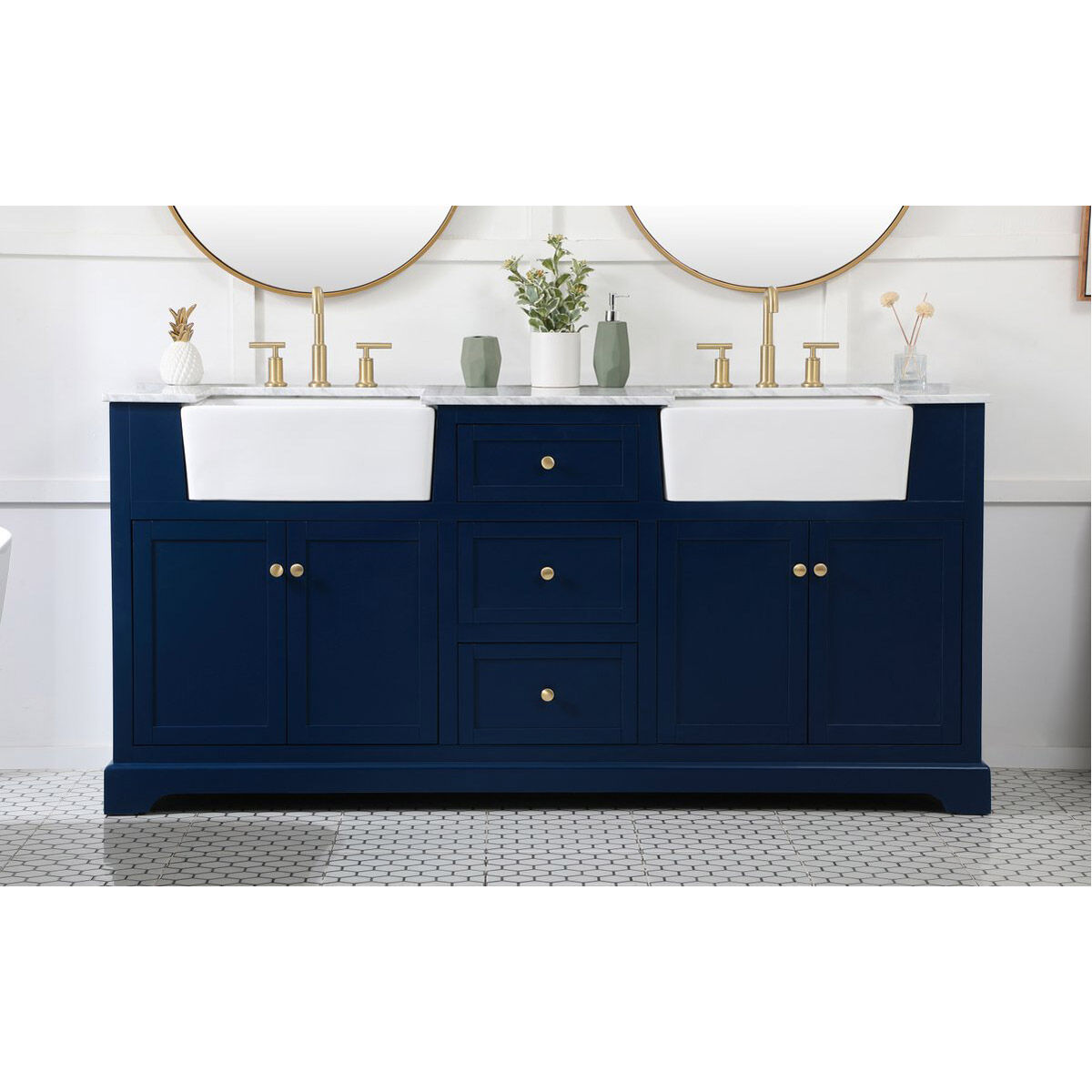 Franklin 72 X 22 X 35 inch Blue Bathroom Vanity Cabinet