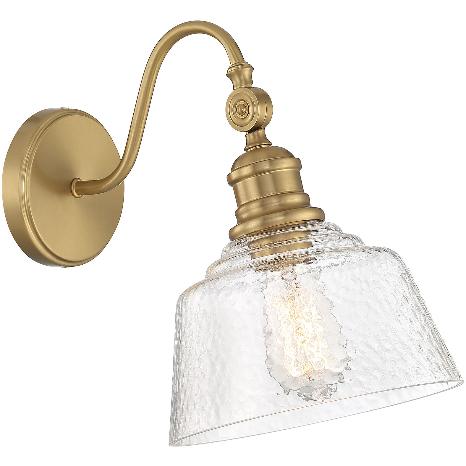 Vintage 1 Light 9 inch Natural Brass Wall Sconce Wall Light