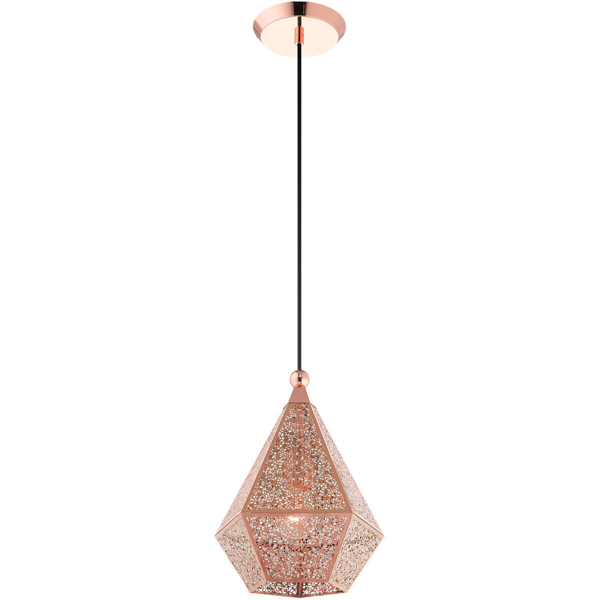 Aberdeen 1 Light 10 inch Rose Gold Pendant Ceiling Light