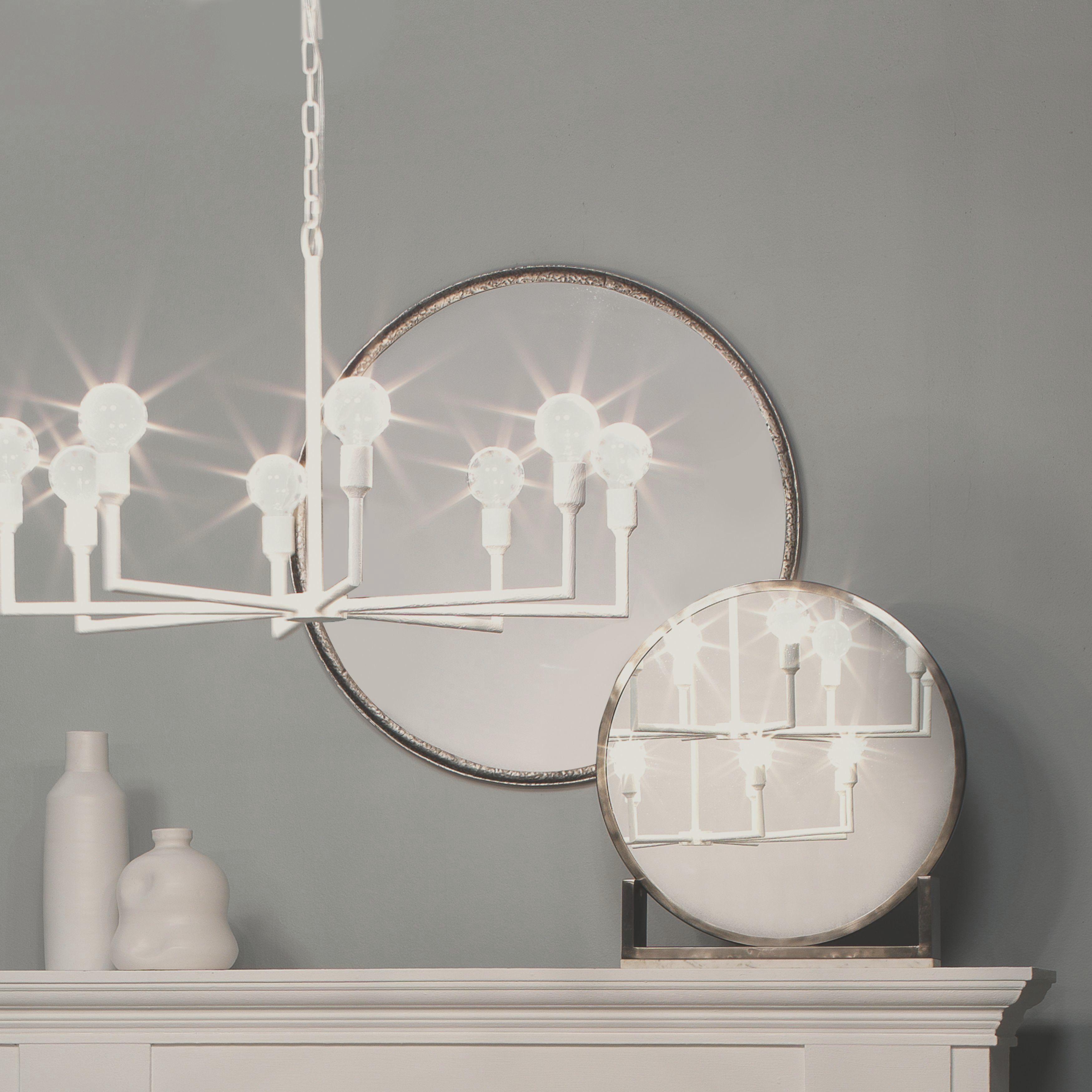 Refined 36 X 36 inch Silver Leaf Mirror