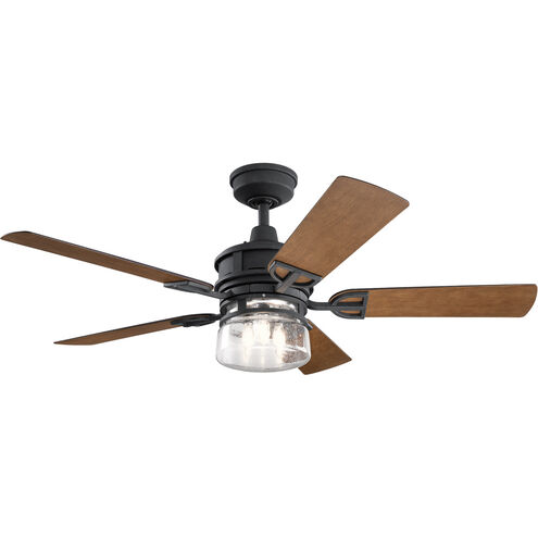 Lyndon 52 inch Distressed Black with Dark Walnut Blades Ceiling Fan
