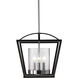 Mercer 3 Light 11.75 inch Matte Black/Chrome Semi-Flush Mount Ceiling Light, Convertible