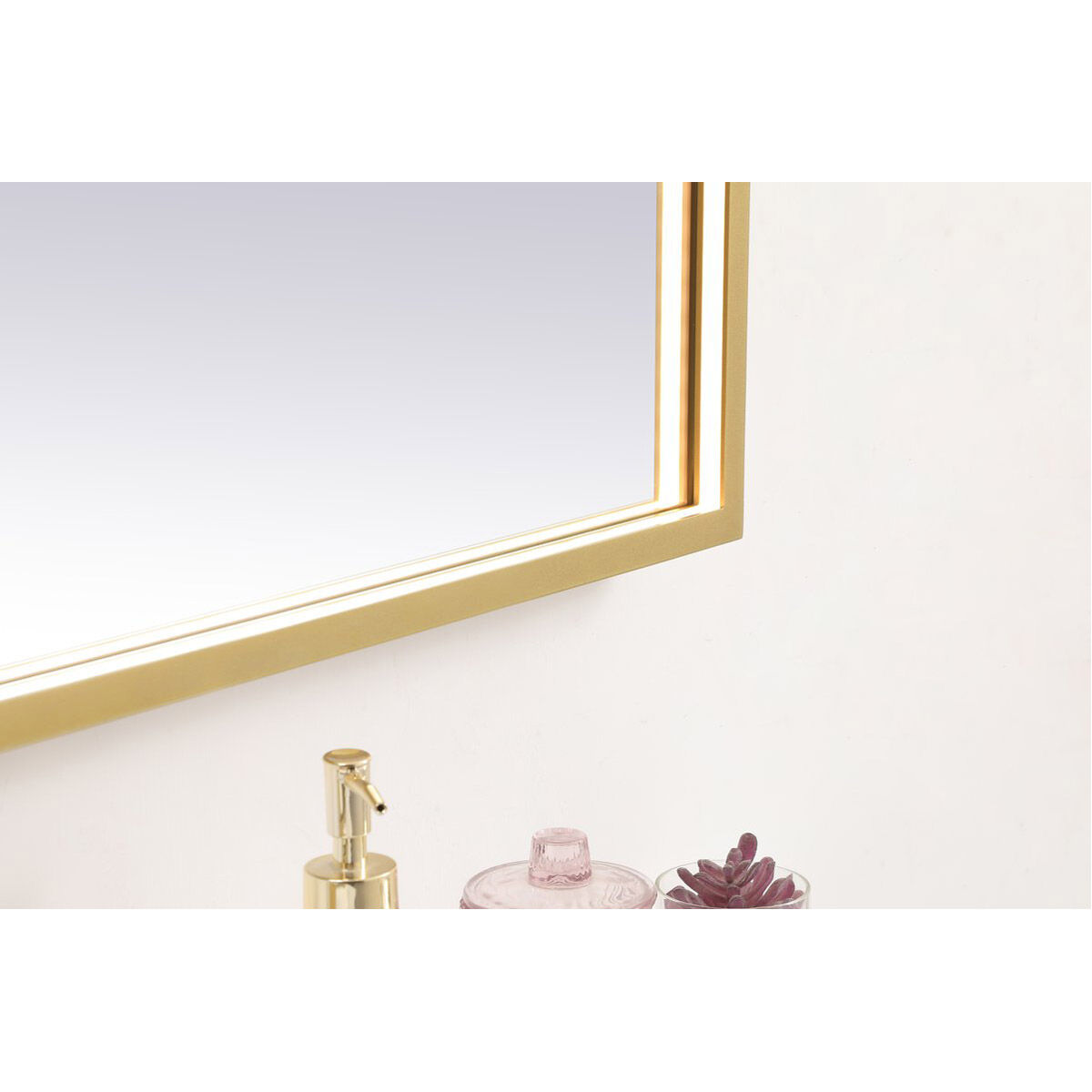 Pier 30 X 24 inch Brass LED Mirror