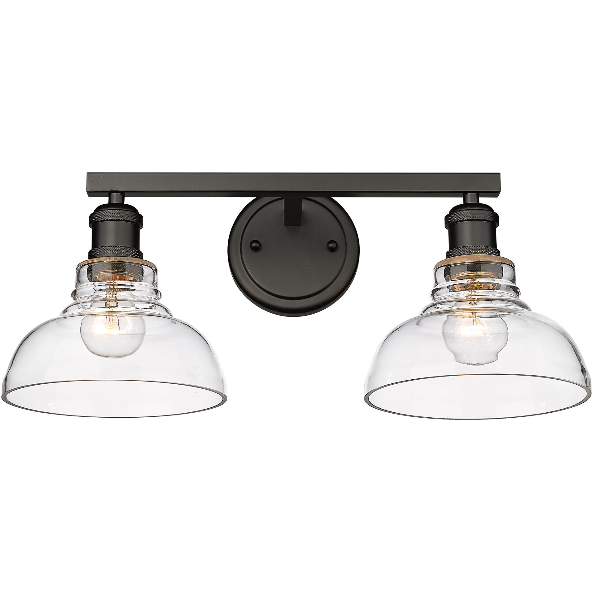 Yep Carver Vanity Wall Light in Matte Black, Clear Glass