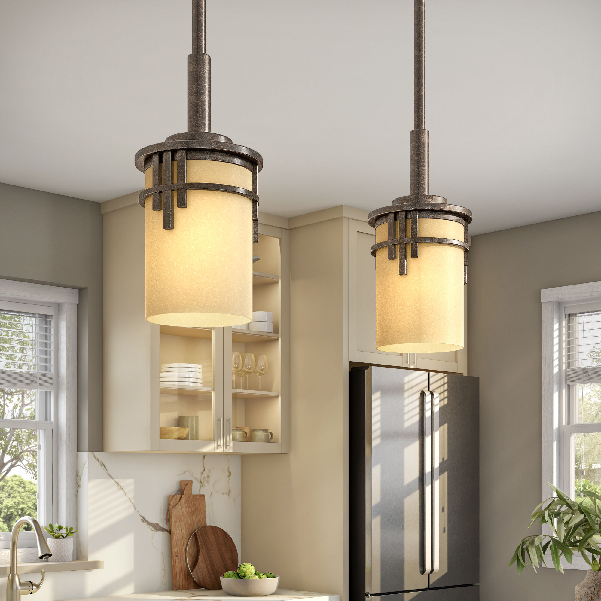 Designers Fountain 82130 WM Mission Ridge 1 Light 6 inch Warm Mahogany Mini Pendant Ceiling Light