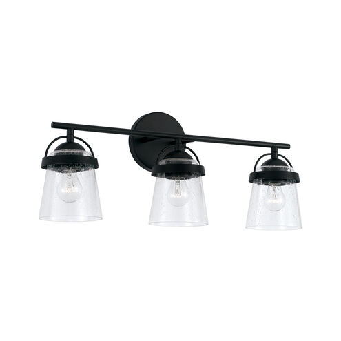 Madison 3 Light 23 inch Matte Black Vanity Light Wall Light