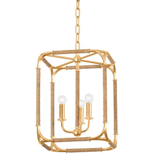 Laurenceston 3 Light 13 inch Gold Leaf Indoor Lantern Ceiling Light