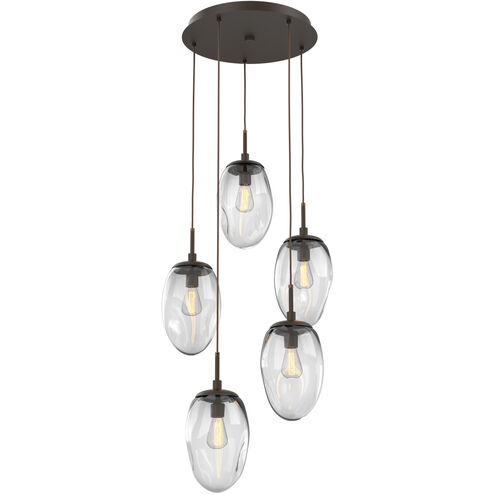 Meteo Incandescent 5 Light Flat Bronze Chandelier Ceiling Light, Round Multi-Port