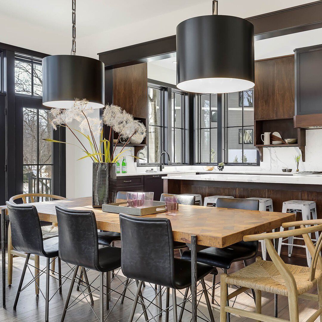 Alston Pendant Ceiling Light in Matte Black with White