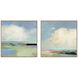 Waterside Blue and Green and Pink and White Framed Art