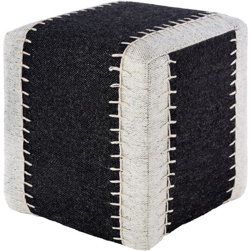 Fairhope 18 inch Black Pouf, Cube