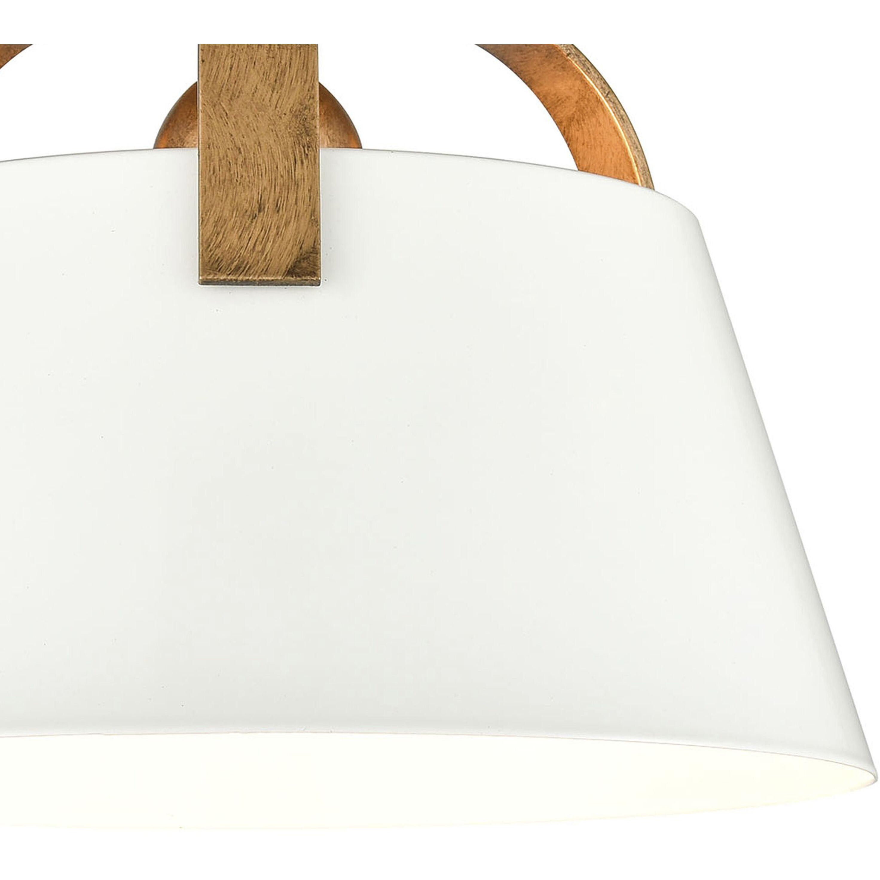 Jepson 1 Light 9.5 inch Antique Gold with Matte White Semi Flush Mount Ceiling Light