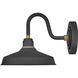 Foundry Classic Outdoor Barn Light in Textured Black, Gooseneck