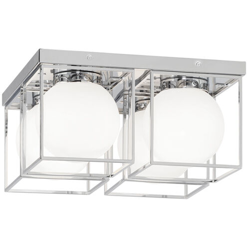 Squircle 4 Light 15 inch Chrome Flush Mount Ceiling Light