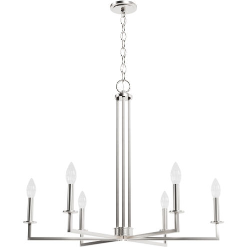 Bearden 6 Light 30 inch Brushed Nickel Single Tier Chandelier Ceiling Light
