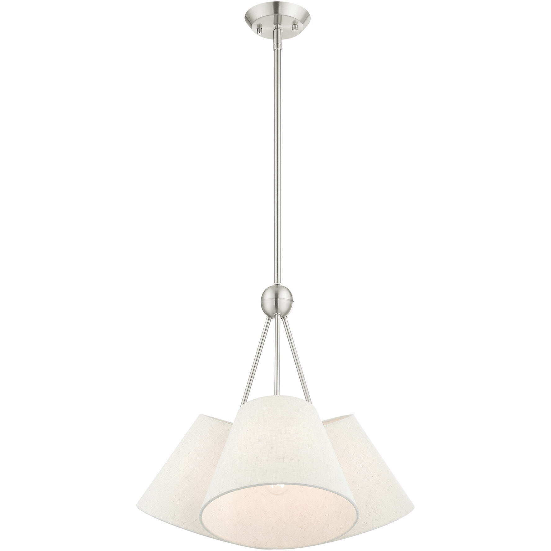 Prato 3 Light 21 inch Brushed Nickel Chandelier Ceiling Light