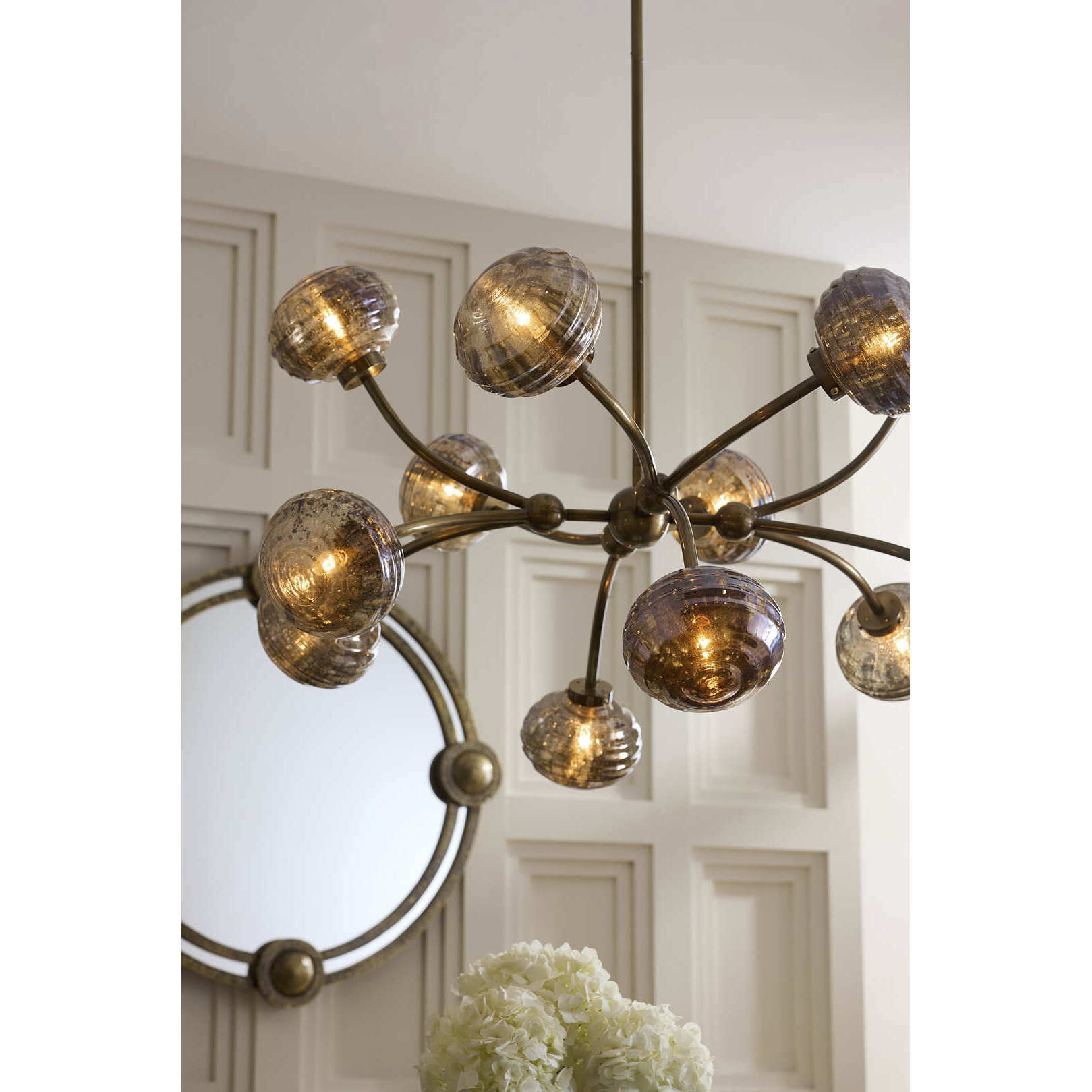 Merrick 12 Light 39 inch Vintage Brass Chandelier Ceiling Light