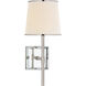 kate spade new york Bradford 1 Light 6.5 inch Polished Nickel and Mirror Sconce Wall Light in Linen with Polished Nickel Trim, Medium