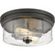 Bohin 2 Light 13 inch Matte Black Flush Mount Ceiling Light