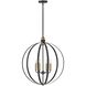 Cirque LED 24 inch Black Chandelier Ceiling Light, Orb