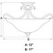 Monrovia LED 17 inch Brushed Nickel Semi-Flush Mount Ceiling Light