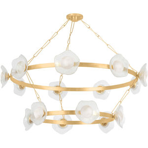 Almandine LED 60.75 inch Vintage Gold Leaf Chandelier Ceiling Light