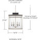 Tux 6 Light 20 inch Black Tie Foyer Ceiling Light