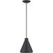 Geneva 1 Light 7 inch Bronze with Antique Brass Accents Mini Pendant Ceiling Light