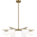 ED Ellen DeGeneres Lune 4 Light 49.63 inch Burnished Brass Linear Chandelier Ceiling Light