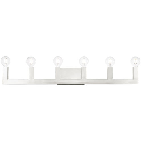 Solna 6 Light 44 inch Brushed Nickel Vanity Sconce Wall Light
