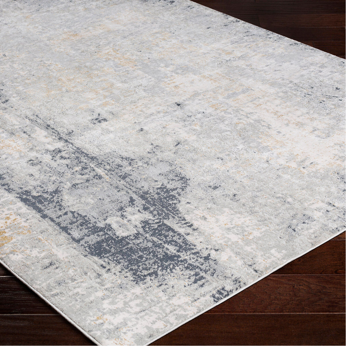 Paoli 123 X 94 inch Light Gray/Off-White/Charcoal/Mustard Rug, 8ft x 10ft