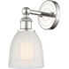 Brookfield Sconce Wall Light in Polished Nickel, White