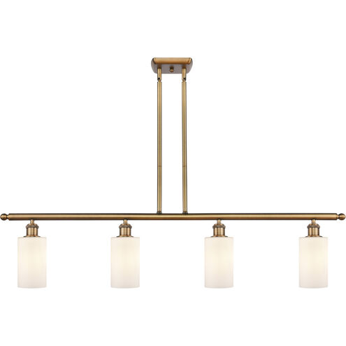 Ballston Clymer LED 48 inch Brushed Brass Island Light Ceiling Light in Matte White Glass, Ballston