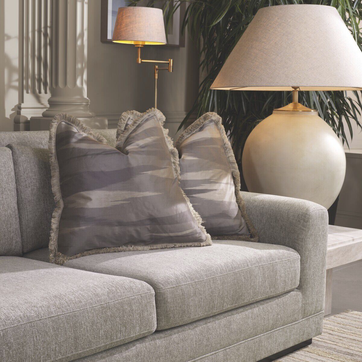 Corbin 62.4 inch 40 watt Brushed Brass Floor Lamp Portable Light in Linen Shade