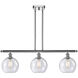 Ballston Athens 3 Light 36 inch Polished Chrome Island Light Ceiling Light in Seedy Glass, Ballston