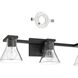 Gilford 3 Light 24 inch Matte Black Vanity Light Wall Light