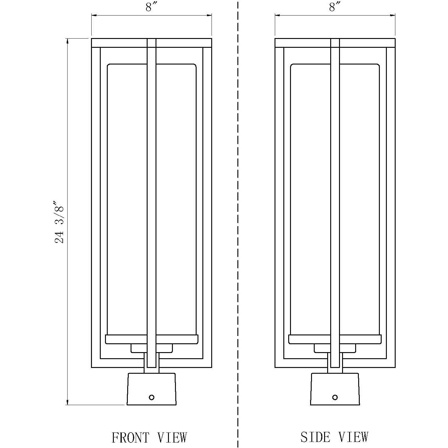 Aura 1 Light 24.5 inch Black Outdoor Post Mounted Fixture in G9