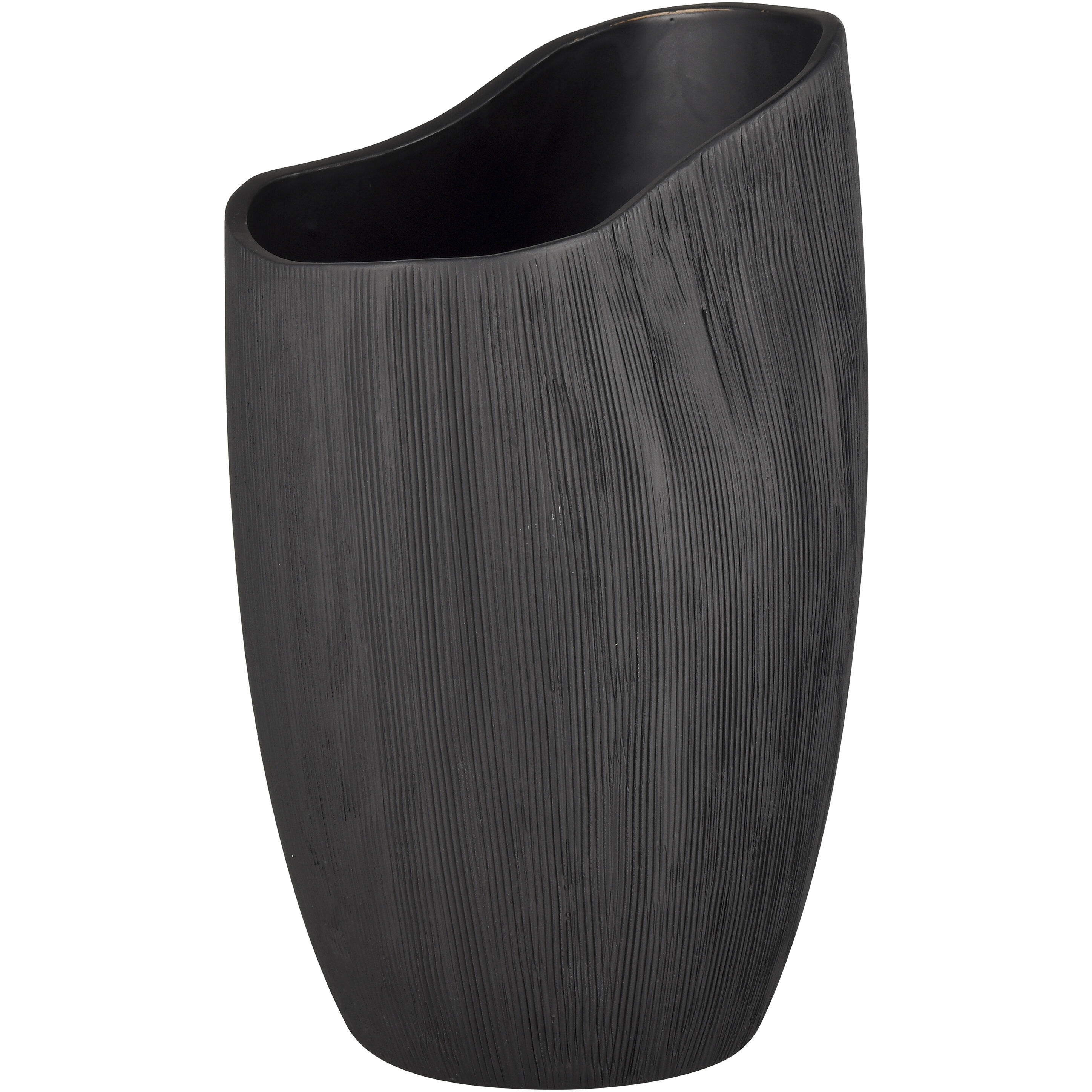 Scribing 10 X 6 inch Vase in Black