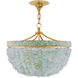 Bayou 3 Light 19 inch Contemporary Gold Leaf Chandelier Ceiling Light
