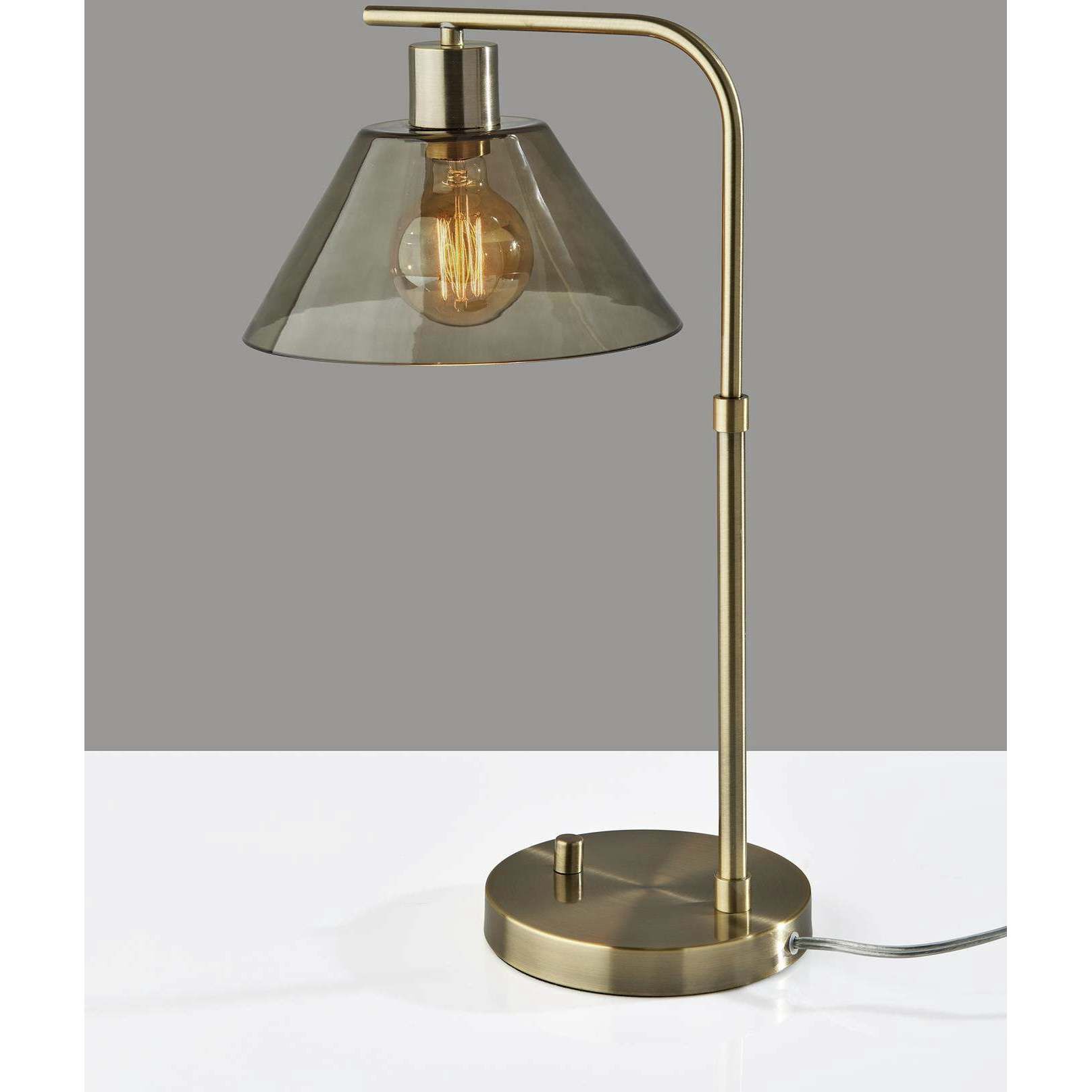 Zoe 20 inch 40.00 watt Antique Brass Desk Lamp Portable Light