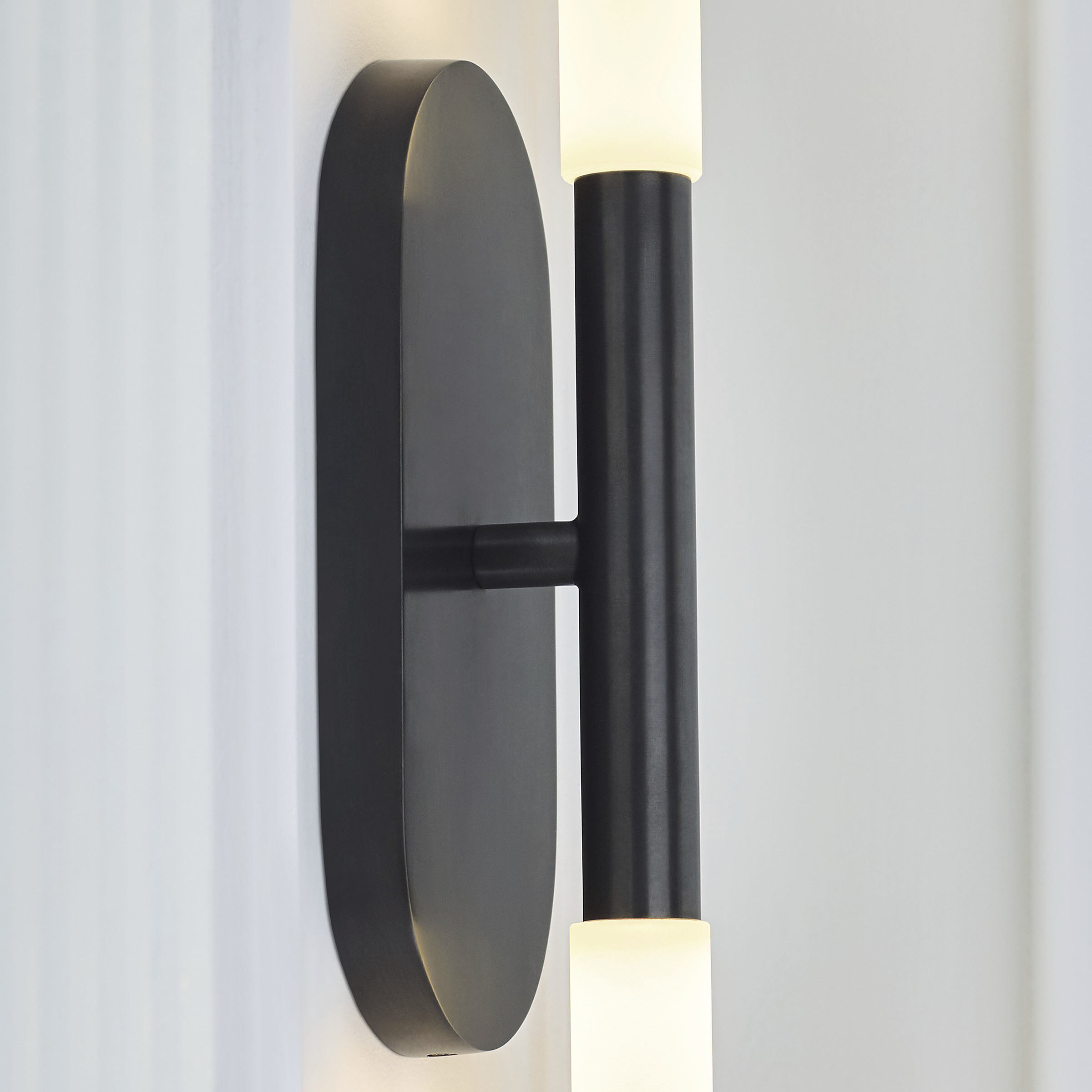 Kelly Wearstler Rousseau LED 4.25 inch Bronze Vanity Sconce Wall Light in Etched Crystal, Medium