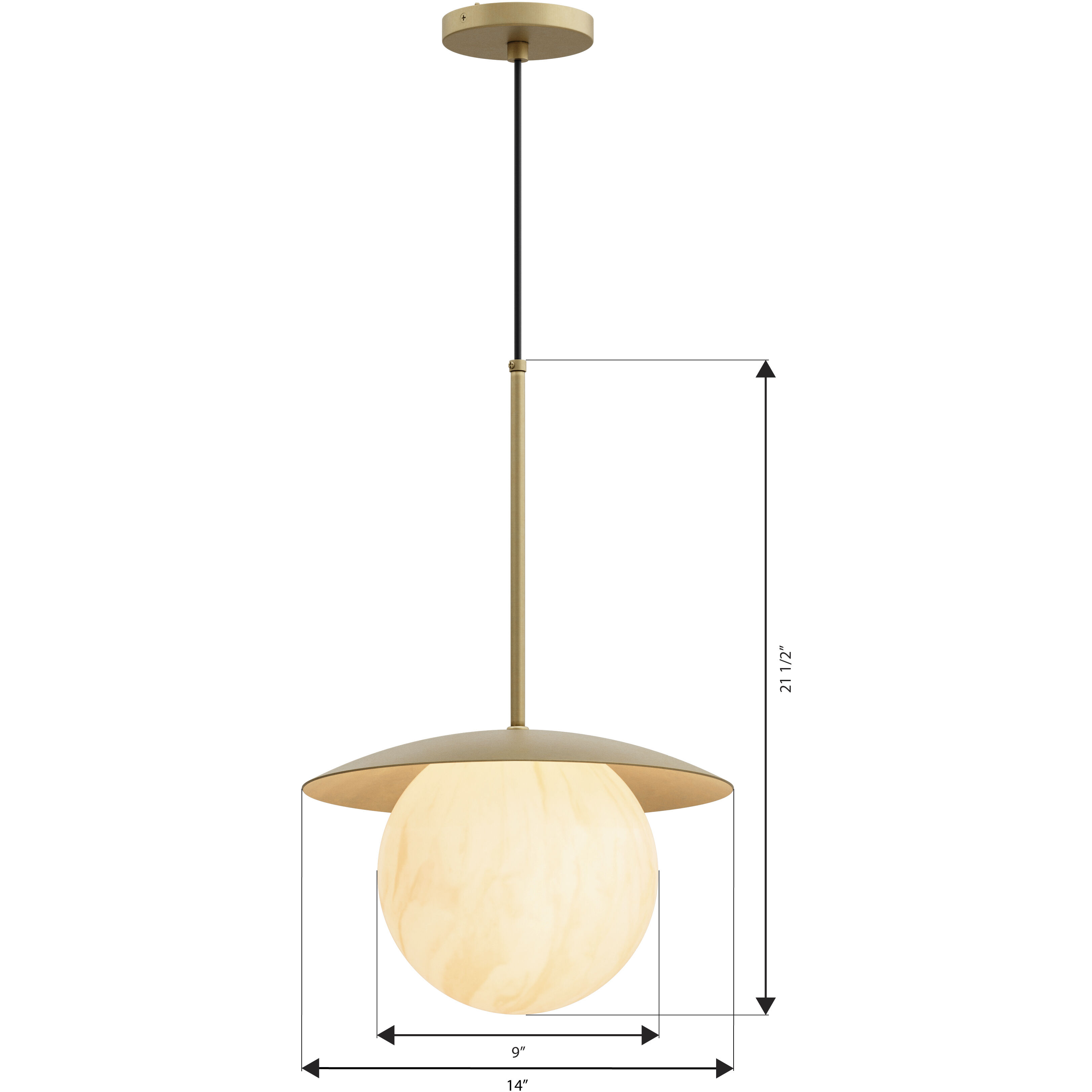 Olenne 1 Light 14 inch Legacy Brass Pendant Ceiling Light