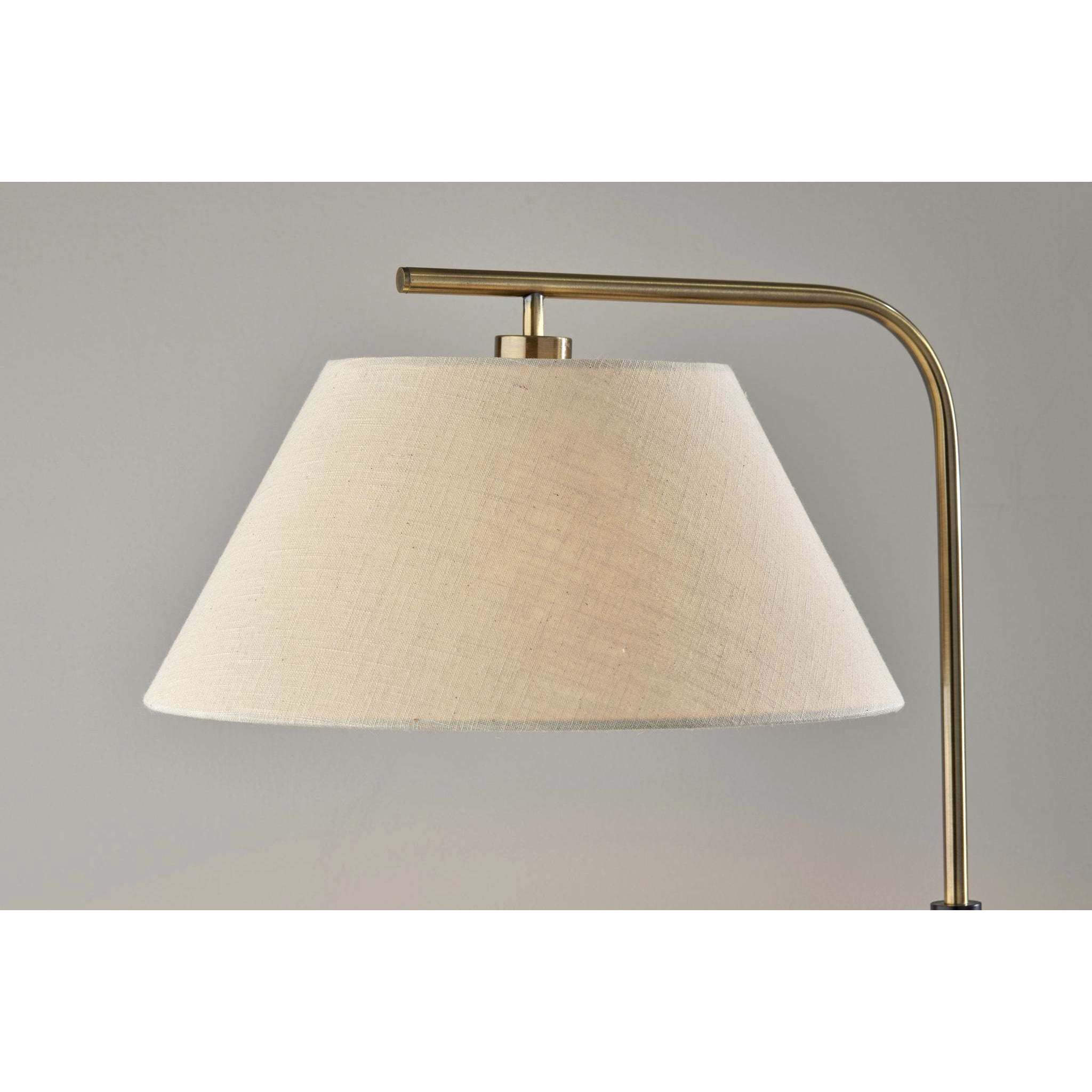 Fletcher 58.5 inch 100.00 watt Black and Antique Brass Floor Lamp Portable Light