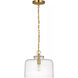 Thomas O'Brien Katie5 1 Light 12 inch Hand-Rubbed Antique Brass Dome Pendant Ceiling Light in Seeded Glass