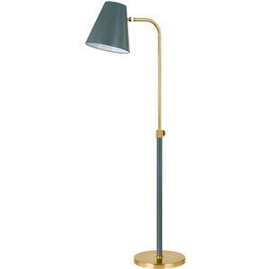 Georgann 52 inch 15.00 watt Aged Brass/Soft Studio Green Floor Lamp Portable Light