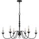 Marino 6 Light 36 inch Black and Antique Brass Chandelier Ceiling Light