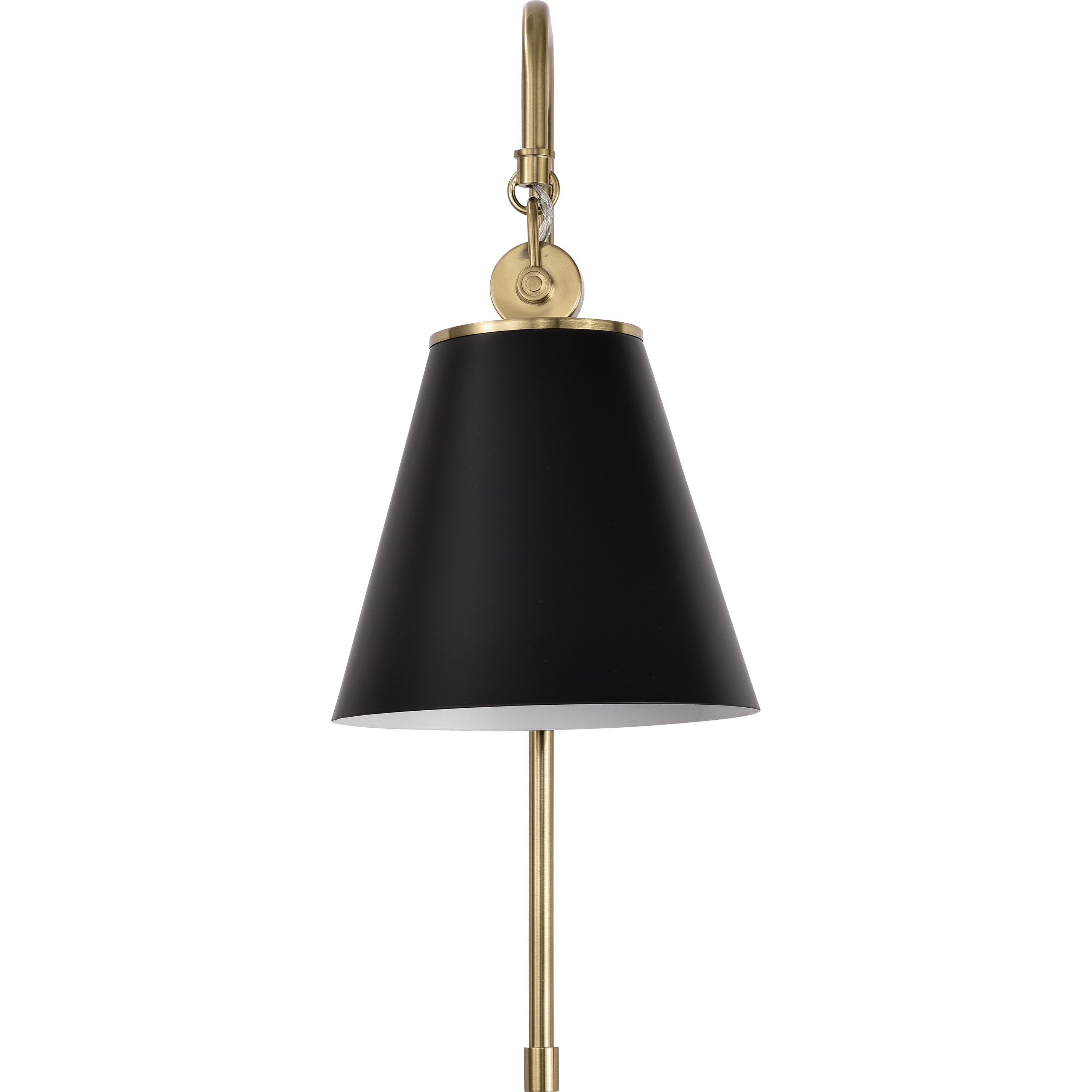 Dover 1 Light 7 inch Black/Vintage Brass Bathroom Vanity Lights Wall Light