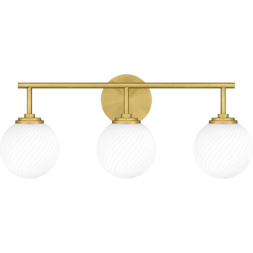 Eloise 3 Light 24 inch Aged Brass Bath Light Wall Light
