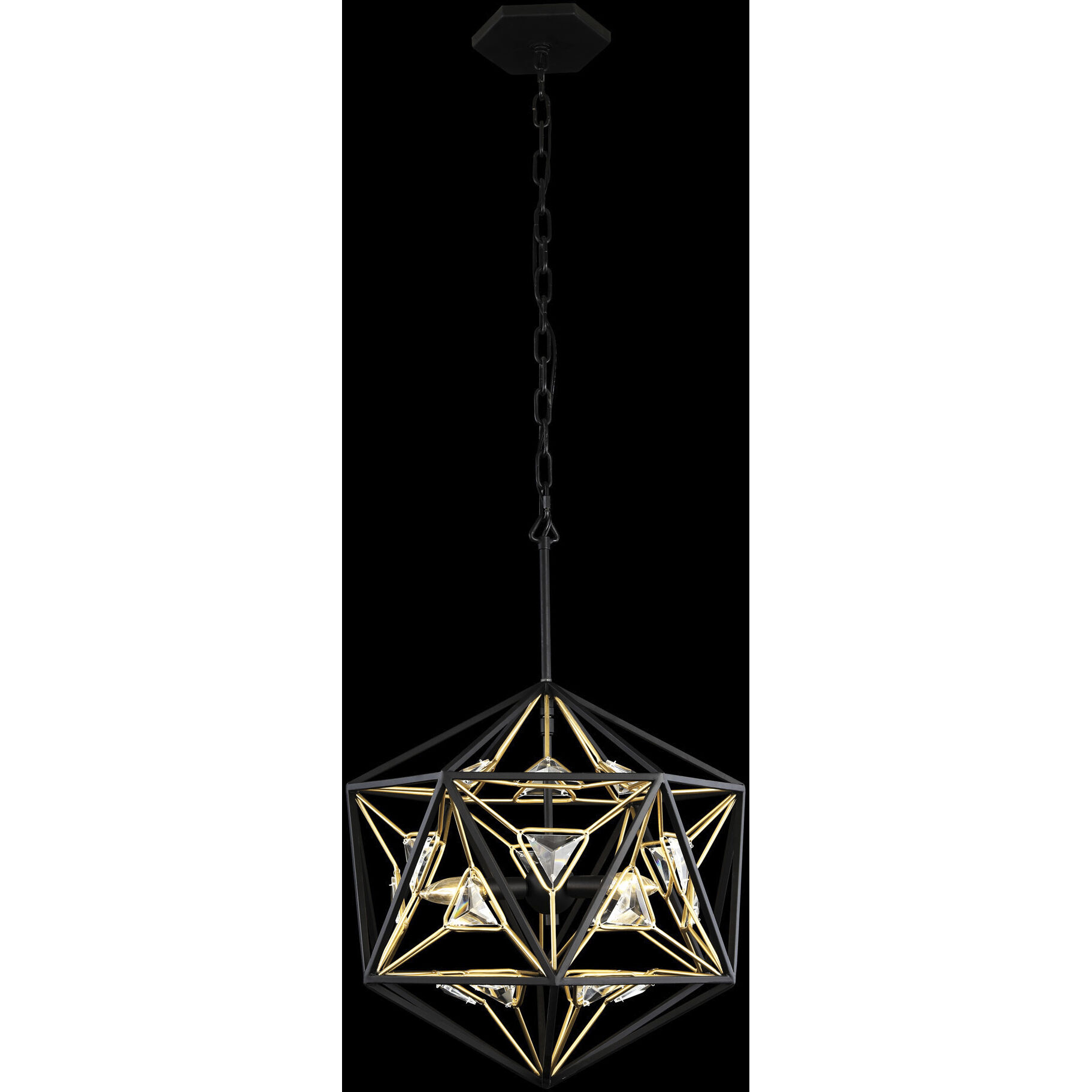 Marcia 3 Light 18 inch Matte Black and French Gold Pendant Ceiling Light